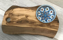 Turquoise blue fine tapasplank met schaaltje | TP.TB.2D | Dishes & Deco 2