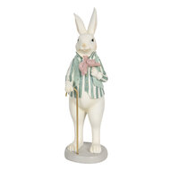 Clayre & Eef | Decoratie Beeld Konijn Wit 12x9x31 cm | 6PR3145
