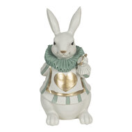 Clayre & Eef | Decoratie Beeld Konijn Wit 17x14x33 cm | 6PR3154