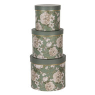 Clayre & Eef | Hoedendoos Set van 3 Groen ø 20x17 / ø 17x15 / ø 14x13 cm | 64743