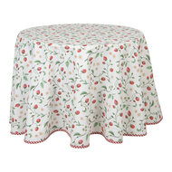 Clayre & Eef | Tafelkleed Wit, Groen, Rood ø 170 cm | WIS07