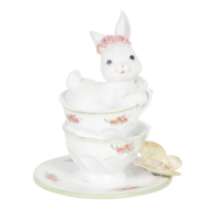 Clayre & Eef | Decoratie Beeld Konijn Meerkleurig 12x12x15 cm | 6PR3139