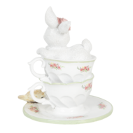 Clayre & Eef | Decoratie Beeld Konijn Meerkleurig 12x12x15 cm | 6PR3139