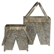 Clayre & Eef | Plantenstandaard Binnen Set van 2 Grijs 28x15x30/50 cm | 6Y4184
