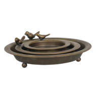Clayre & Eef | Serveerschalen Set van 3 Bruin ø 30x9 / ø 22x7 / ø 16x5 cm | 6Y4205