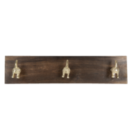 Clayre & Eef | Wandkapstok Bruin 44x8x10 cm | 6H1960