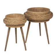 Planthouder ( set van 2) ø 50*68 / ø 37*60 cm Bruin | 64721 | Clayre & Eef