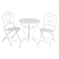 Tafel + 2 stoelen ø 62*73 / 48*40*93 cm (2) Wit | 5Y0129W | Clayre & Eef