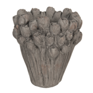 Clayre & Eef | Bloempot Binnen Grijs ø 23x25 cm | 6TE0357