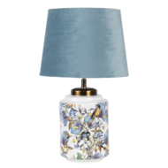 Clayre & Eef | Tafellamp Blauw, Wit ø 25x41 cm E27/max 1x60W | 6LMC0040