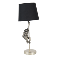 Clayre & Eef | Tafellamp Aap Zwart Zilverkleurig ø 20x49 cm E27/max 1x60W | 6LMC0049