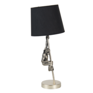Clayre & Eef | Tafellamp Aap Zwart Zilverkleurig ø 20x49 cm E27/max 1x60W | 6LMC0049