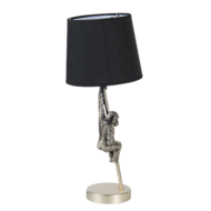 Clayre & Eef | Tafellamp Aap Zwart Zilverkleurig ø 20x49 cm E27/max 1x60W | 6LMC0049