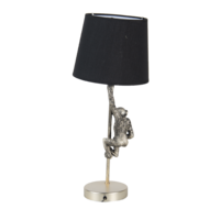 Clayre & Eef | Tafellamp Aap Zwart Zilverkleurig ø 20x49 cm E27/max 1x60W | 6LMC0049