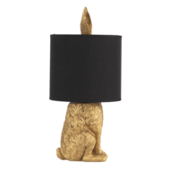 Clayre & Eef | Tafellamp Konijn Goudkleurig, Zwart ø 20x43 cm E27/max 1x60W | 6LMC0013GO