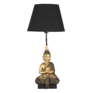 Clayre & Eef | Tafellamp Goudkleurig, Zwart ø 28x60 cm E27/max 1x60W | 6LMC0037