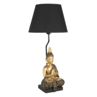 Clayre & Eef | Tafellamp Goudkleurig, Zwart ø 28x60 cm E27/max 1x60W | 6LMC0037