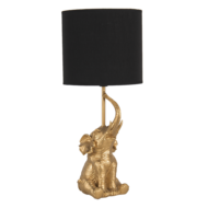 Clayre & Eef | Tafellamp Olifant Goudkleurig, Zwart ø 20x46 cm E27/max 1x60W | 6LMC0038