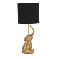 Clayre & Eef | Tafellamp Olifant Goudkleurig, Zwart ø 20x46 cm E27/max 1x60W | 6LMC0038