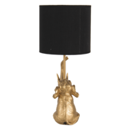 Clayre & Eef | Tafellamp Olifant Goudkleurig, Zwart ø 20x46 cm E27/max 1x60W | 6LMC0038