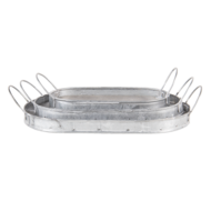 Decoratief dienblad (set van 3) 27*16*5 / 24*13*5 / 20*10*5 cm Bruin | 6H2009 | Clayre & Eef