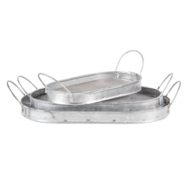 Decoratief dienblad (set van 3) 27*16*5 / 24*13*5 / 20*10*5 cm Bruin | 6H2009 | Clayre & Eef