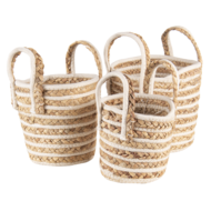 Clayre & Eef | Opbergmanden Set van 3 Beige, Bruin ø21x20 cm | 6RO0514