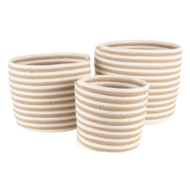 Clayre & Eef | Opbergmanden Set van 3 Beige, Bruin ø 26x21 / ø 26x21 / ø 19x18 cm | 6RO0517