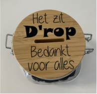 Spaar/Snoeppot het zit D'rop bedankt voor alles | Juf & Meester Cadeau 3