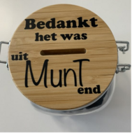Spaar/Snoeppot Bedankt het was uitMUNTend | Juf & Meester Cadeau 3