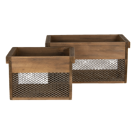 Clayre & Eef | Opbergdoos Set van 2 Bruin 32x19x16 / 23x16x15 cm | 6H1996