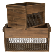 Clayre & Eef | Opbergdoos Set van 2 Bruin 32x19x16 / 23x16x15 cm | 6H1996