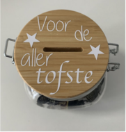 Spaar/Snoeppot Voor de aller Tofste | Juf & Meester Cadeau 3