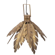 Clayre & Eef | Hanglamp Bladeren Goudkleurig ø 45x31 cm E27/max 1x40W | 6LMP711