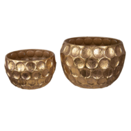 Clayre & Eef | Bloempotten Binnen Set van 2 Goudkleurig ø 41x27 / ø 31x19 cm | 6Y4307