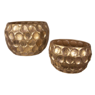 Clayre & Eef | Bloempotten Binnen Set van 2 Goudkleurig ø 41x27 / ø 31x19 cm | 6Y4307