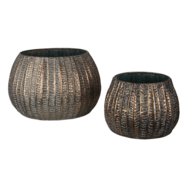 Clayre & Eef | Bloempotten Binnen Set van 2 Koperkleurig ø 40x25 / ø 28x19 cm | 6Y4308