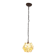 Clayre & Eef | Hanglamp Tiffany Beige 21x21x17/90 cm E14/max 1x40W | 5LL-6092