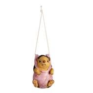 Clayre & Eef | Decoratie Hanger Egel Bruin, Roze 13x10x17 cm | 6PR3377