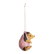 Clayre & Eef | Decoratie Hanger Egel Bruin, Roze 13x10x17 cm | 6PR3377