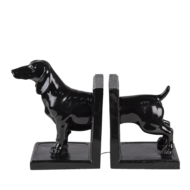 Clayre & Eef | Boekensteunen Set van 2 Hond Zwart 25x9x15 cm | 6PR4623