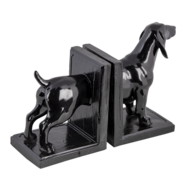Clayre & Eef | Boekensteunen Set van 2 Hond Zwart 25x9x15 cm | 6PR4623