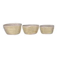 Clayre & Eef | Opbergmanden Set van 3 Wit 28x14x14 / 26x12x12 / 24x10x12 cm | 6RO0527