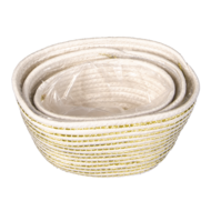Clayre & Eef | Opbergmanden Set van 3 Wit 28x14x14 / 26x12x12 / 24x10x12 cm | 6RO0527