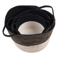 Clayre & Eef | Opbergmanden Set van 3 Zwart ø 52x31 / ø 46x27 / ø 37x23 cm | 6RO0528