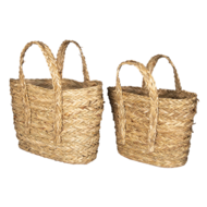 Clayre & Eef | Opbergmanden Set van 2 Bruin 36x11x34 cm / 33x8x31 cm | 6RO0534