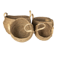 Clayre & Eef | Opbergmanden Set van 4 Bruin ø 30x33 / ø 28x30 / ø 23x25 / ø 19x20 cm | 6RO0540