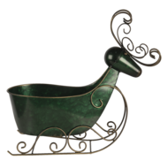 Clayre & Eef | Kerstdecoratie Beeld Rendier Groen 34x17x37 cm | 6Y4444