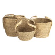 Clayre & Eef | Opbergmanden Set van 3 Bruin 25x25x34 / 24x20x28 / 21x18x25 cm | 6RO0539