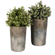 Clayre & Eef | Bloempot Binnen Grijs ø 24x39 cm | 6TE0366